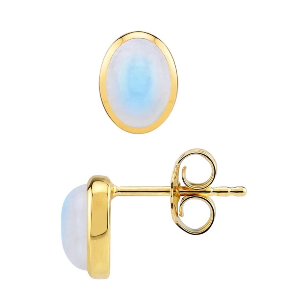 Sterling silver moonstone studs